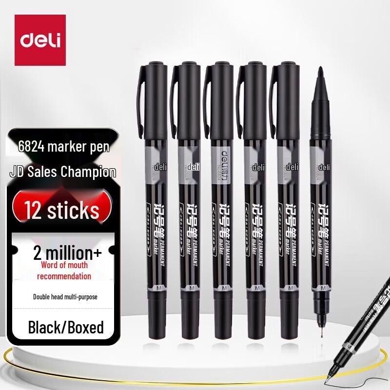 Deli 6824 Dual Tip Oil-Based Marker Pen