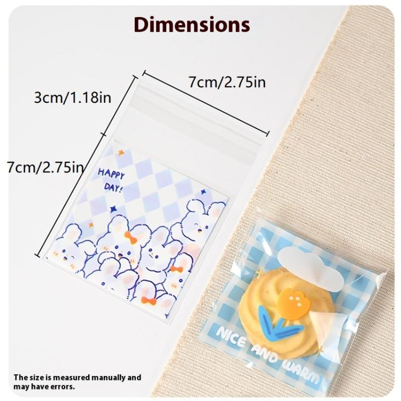 100 Pcs Cute Print Opp Bag, Gift Candy Decorative Bag, Birthday Party Wedding Dinner Gift Bags