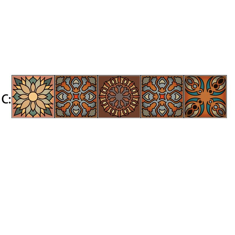Moroccan Style Peel & Stick Self-adhesive Wall Tiles Vintage Colorful Waterproof Decals for Kitchen Bathroom Living Room Decor DIY Home Stickers
