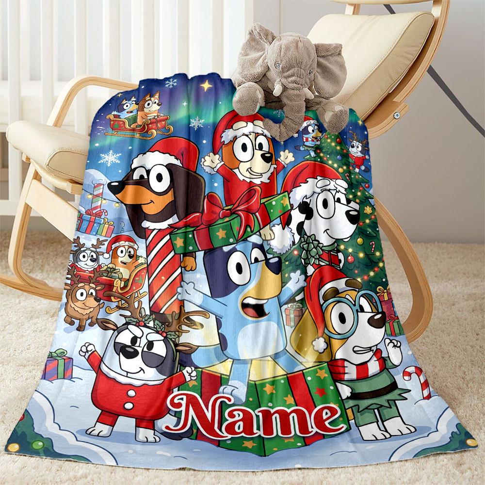 Christmas Joyful Gathering Customize Your Name Blanket Throw Personalized Blanket Durable Comfort Perfect for Nap Office Chair Bed for All Occasions