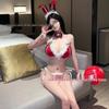 Christmas Bunny Lingerie Set: Sexy Jingle Bell Bra & Panties Nightwear for Role Play