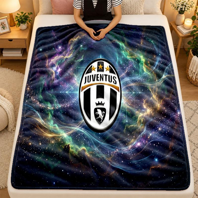 Flannel BlanketJuventus FC Warm Soft Throw Blanket for Indoor Sofa Bed Living Room Use