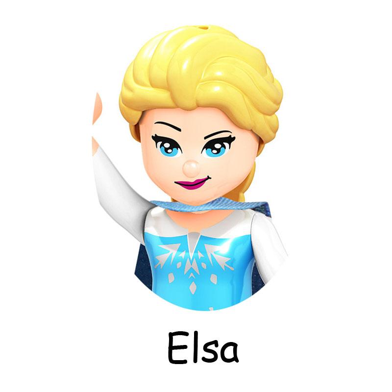 Non-Toxic Fairy Tale Princess Children Belle Beast Cinderalla Anna Olivia Model Figure Blocks Construction Building Bricks Toys For Children