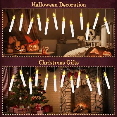 Schwebende Kerzen Magischer Stab Fernbedienung Batteriebetrieben Flammlose Hängende LED Simulation Elektronische Kerze 12 Stück Weihnachten Hochzeit