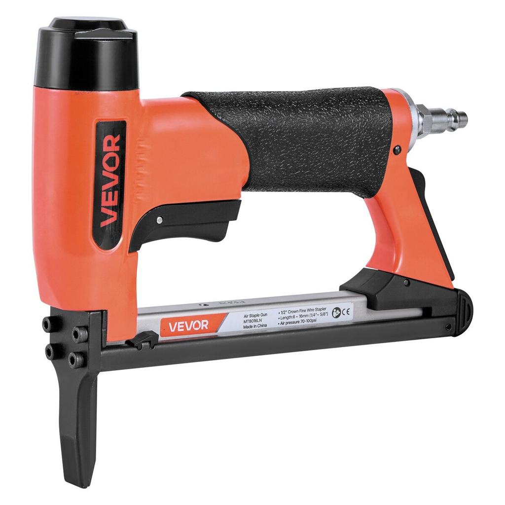 Pneumatic Staple Gun, 21 Gauge Long-Nose Upholstery Stapler for 80 Series Fine Wire Staples 12.8mm Crown 6mm-16mm Length, Max 150PCS Loading Air