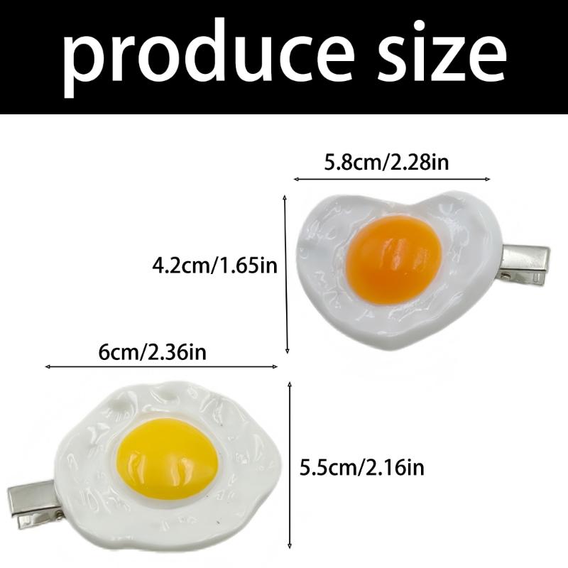 Cute Fried Egg Heart Hair Clip Creative Accessory For Women Girls Party Daily Use