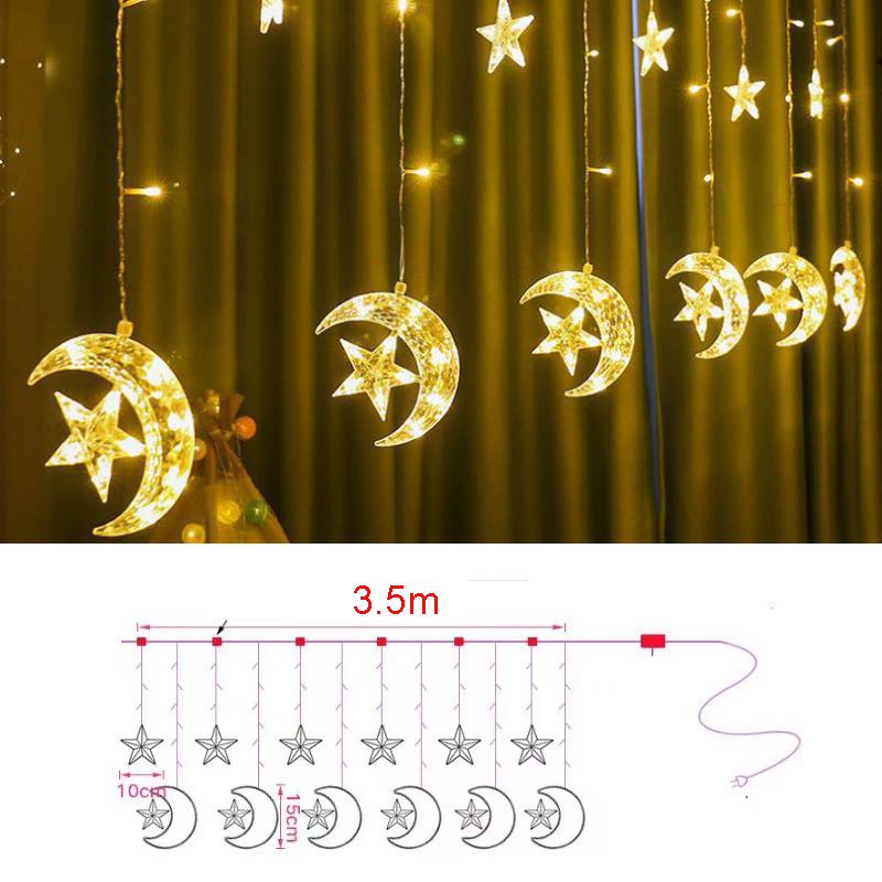 LED Mond Umarmung Stern Vorhang Licht Ins Raum Dekoration Licht Stern Mond Licht String Farbe Licht Weihnachten Licht