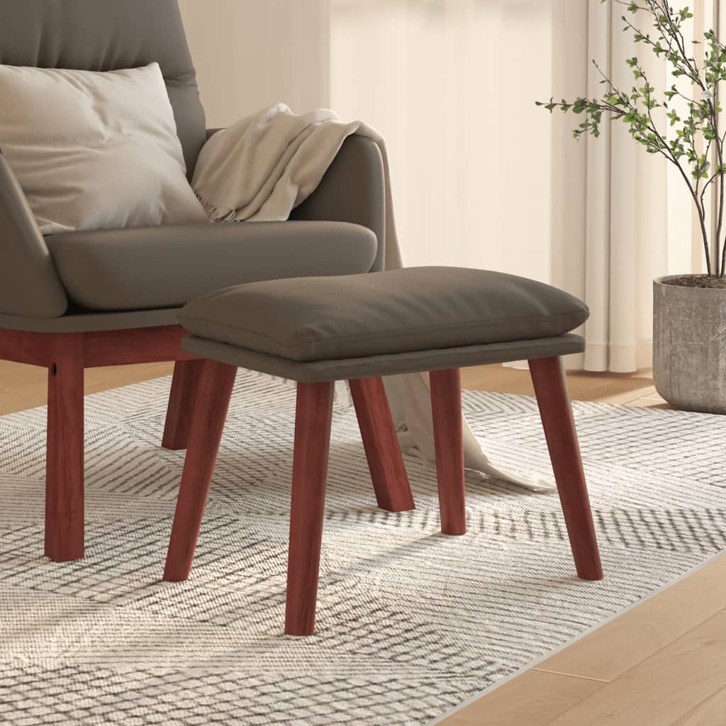 Footstool Gray 45 X 29.5 X 35 Cm Artificial Leather
