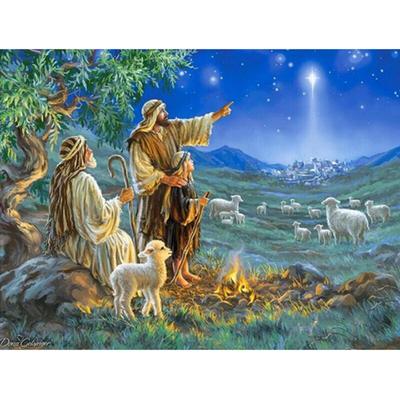 Volle Runde Bohrer Diamant Stickerei religiöse Diamant Malerei Hirte Jesus Kreuzstich Nadelarbeit