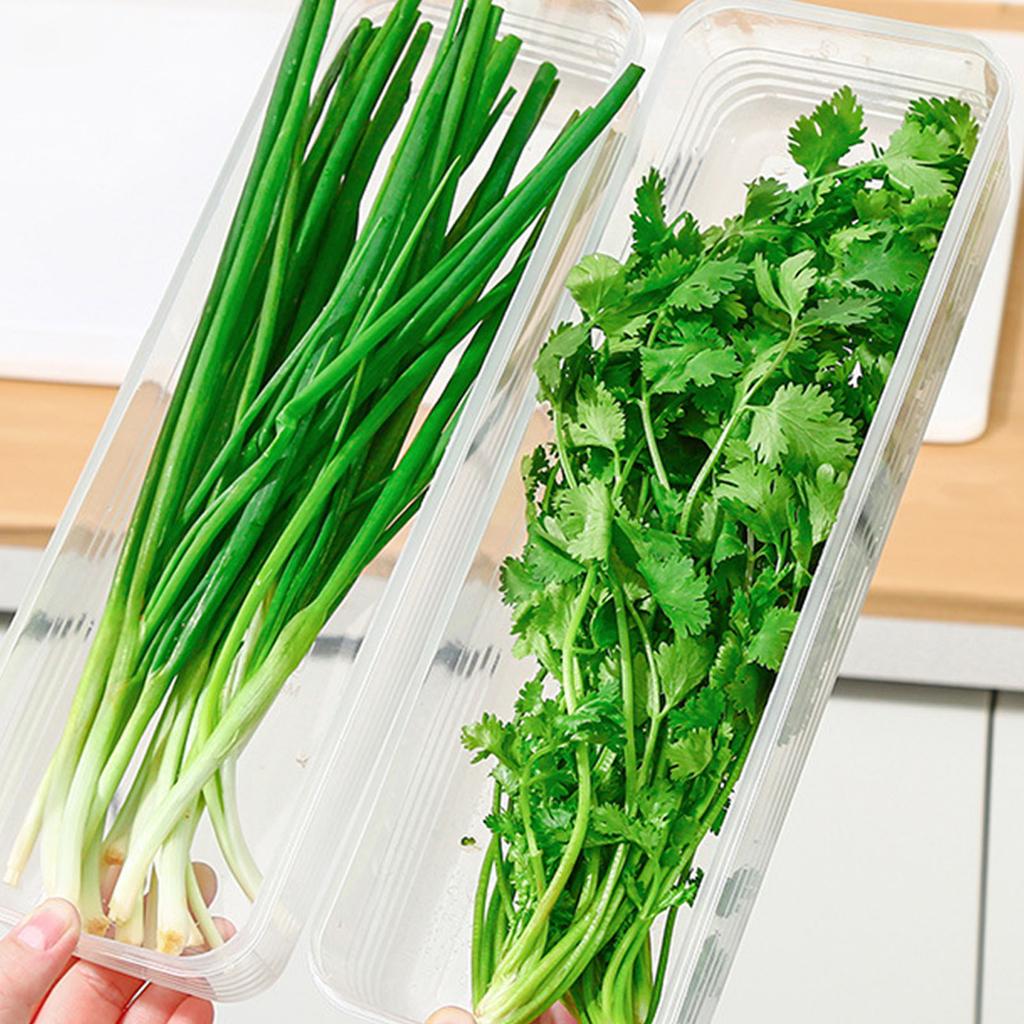 Lebensmittelechte lange rechteckige Aufbewahrungsbox luftdichter Kunststoffbehälter für Küchenvorratskammer und Kühlschrankorganisation