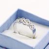 Kleines Temperament, Ring mit frischem Blatt, Galvanisiertes Platin, Offenes Design, Ring, Damen-Blumenring-Schmuck