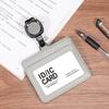 Genuine Leather ID Card Holder, Vertical & Horizontal Use, Suitable for Employee Badges, Name Badges, Conference, Campus, and Bus Cards