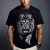 Vintage T-shirt For Men  Animal Russian Tiger Lion Print T Shirts Short Sleeve Tee Casual Streetwear Oversized Men Clothing Tops