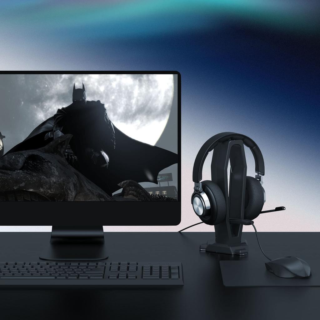 KIWIFOTOS Desktop Headphone Stand, Headset Stand, Gaming Headphone Stand, Mouse Bungee Cord Holder, Stable, Non-Slip Headphone Hanger, Gaming