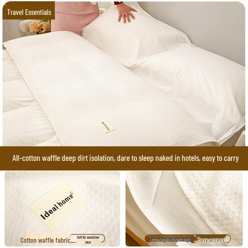 Cestovní spací pytel a povlak na přikrývku z čisté bavlny - Přenosný, Ochrana proti nečistotám, 3dílný pro služební cesty