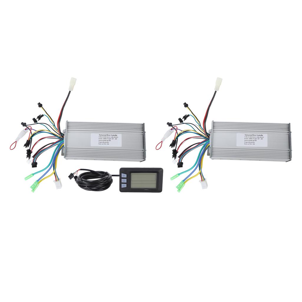 36V 48V 1000W 38A Motor Controller Electric Bike Conversion Dual Drive Controller P3H Display Panel for 22.2mm Handlebars DIY Modification