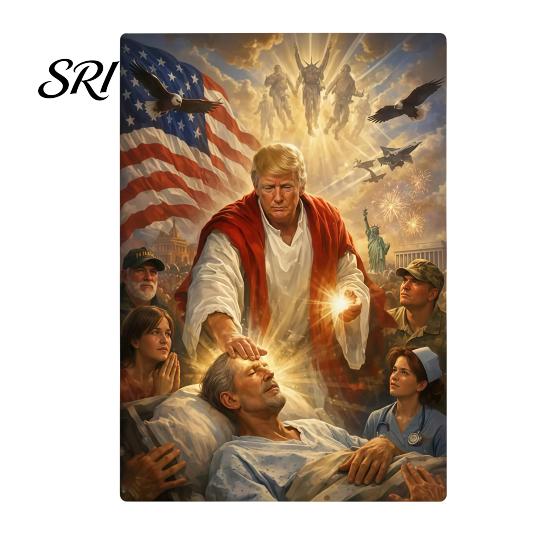 Detailed Canvas Poster President Jesus Wall Art Vintage Style Quirky Bathroom Decor Decorative Painting for Living Room Bedroom Corridor Long Lasting