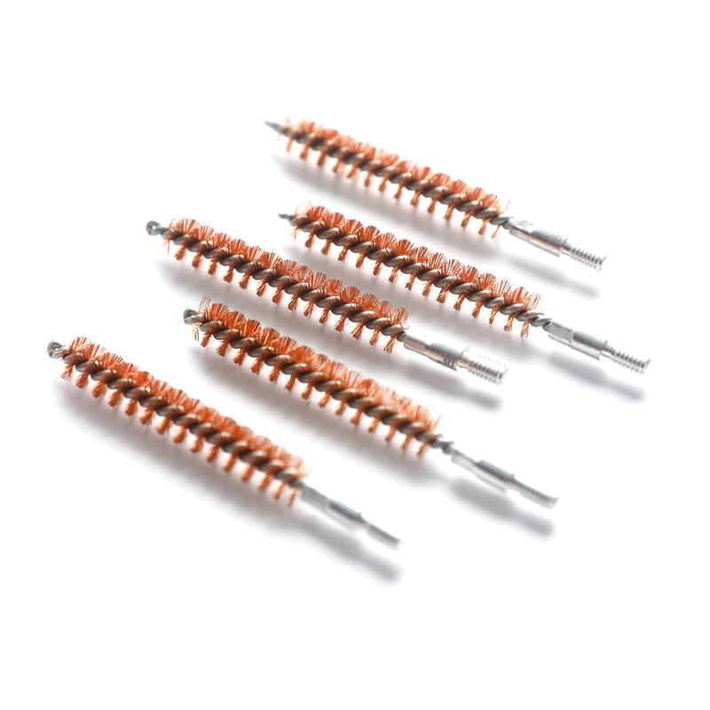 5Pcs 7.7Mm Phosphor Bronze Hole Brushes, Aluminum Support + Bronze Bristles, Gun Cleaning Brush Kit For Spray Gun