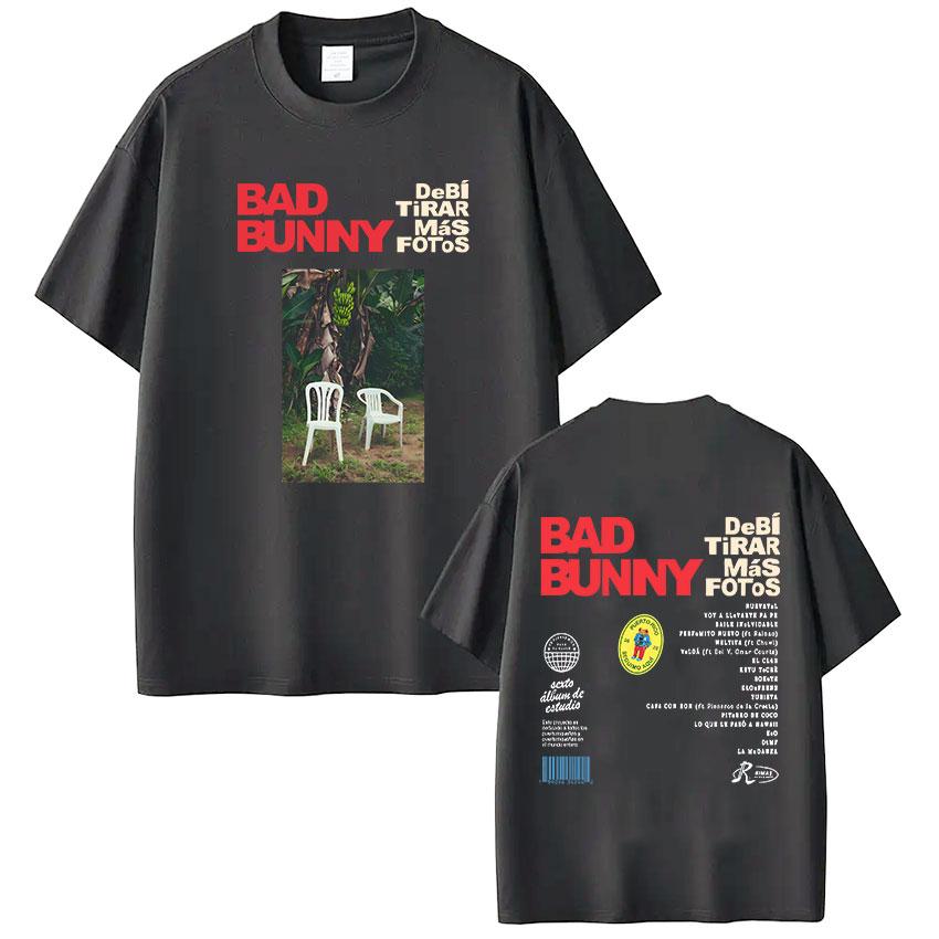 Rapper Bad Bunny Tshirt Takes More Photos DTMF 2026 Summer Unisexs Womens Patterns Hiphop Fashion Tshirt Couple Streetwear