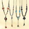 Retro-style National Tide Literary Ceramic Necklace Female Long Pendant Student Sweater Chain Simple Joker Clothing Accessories
