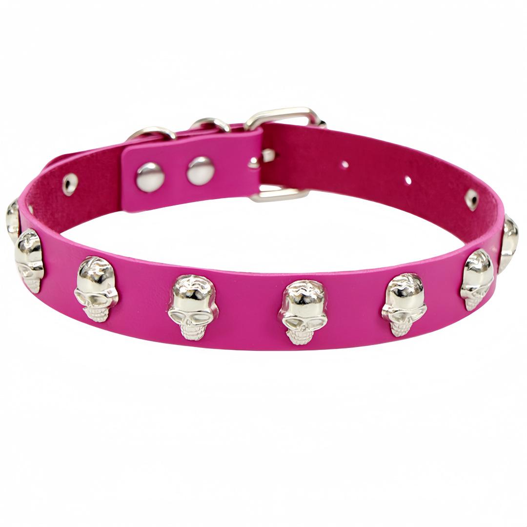 

Harajuku Punk Skull Cosplay Necklace and Collar Strap рожевий червоний колір
