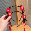 Girls Cartoon Headbands Braid Hair Band Tassel Hair Clip National Style Plush Headwear Hair Accessories For Kids Dress Up