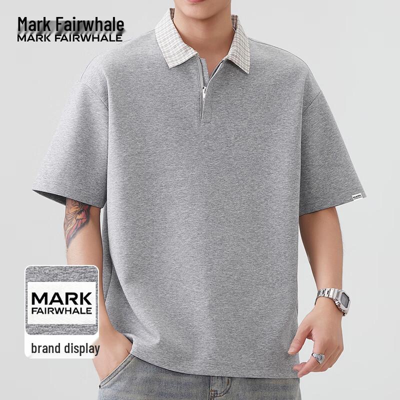 MARK FAIRWHALE Men s Ice-Feel Cotton Polo T-Shirt M