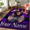 Custom 1Pc Wednesday'S Dark Mirror Reflections Flannel Personalized Rug Non Slip Floor Mat Soft Carpet for Living  Bedroom Office Home Decor Gift