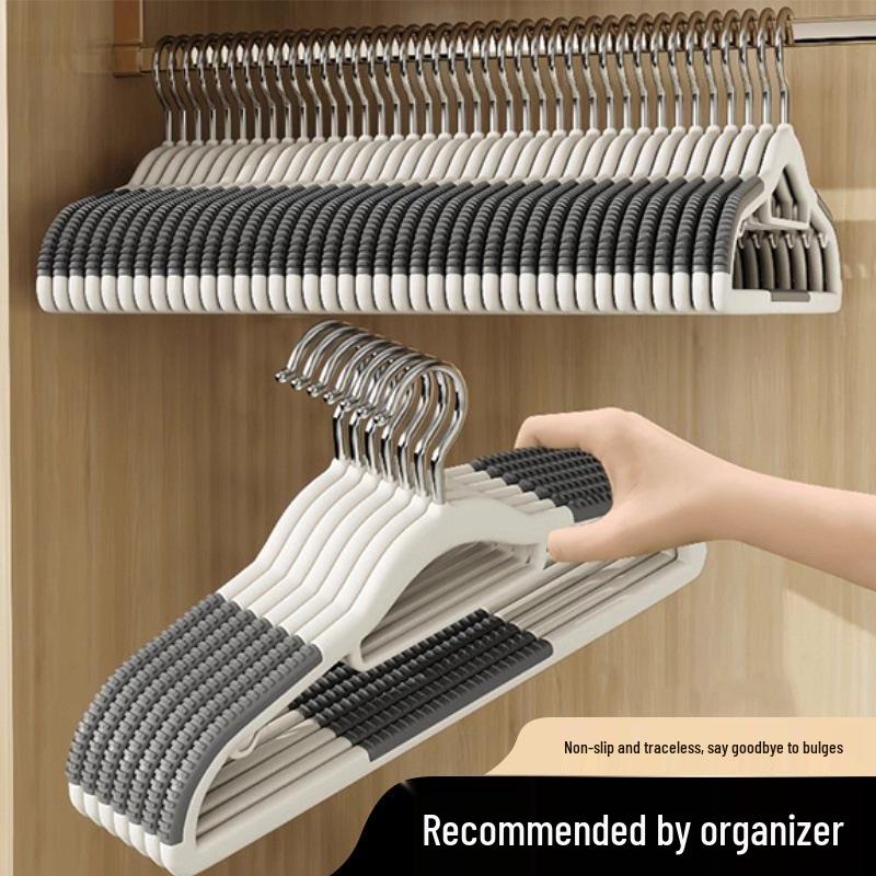 Non-Slip Traceless Dual-Use Hanger: Anti-Shoulder, Wet/Dry, Wardrobe Storage