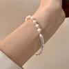 Sparkling Rhinestone Ball Pearl Bracelet for Women Minimalist Beads Double-Layer Tassel Bracelet Exquisite Jewelry Party Gifts