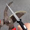 1PC Diamond-Coated Sharpening Rod, Carbon Steel, Ambidextrous, Lightweight, Leaf-Shaped Blade, Metal Handle, Flat Edge Sharpener