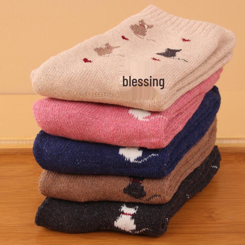 Women's Winter Wool Socks - Warm, Thick Retro Ethnic Style