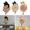 Cat Wall Clock Modern Animal Non Ticking Cute Analog Wall Clock with Swinging Tail Silent for Kids Room Indoor Housewarming Gift