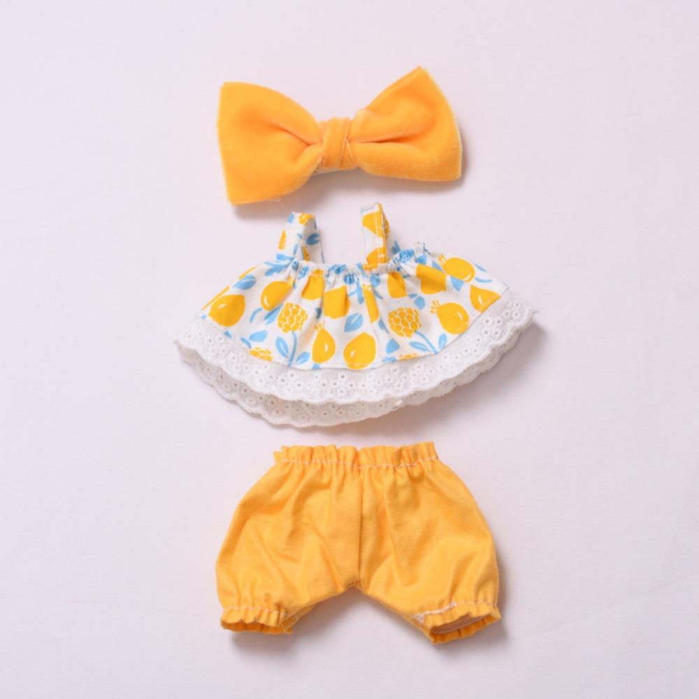 Handmade Sitting Labubu Time Cloth Butterfly 17cm Plush Dolls Clothes  Children Gift