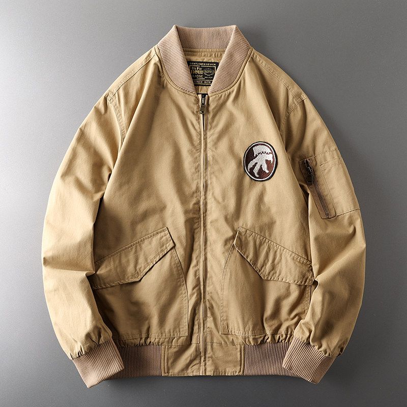 MA1 Spring and Autumn Men s Foreign Trade European and American Bomber Jacket Khaki 190/3XL