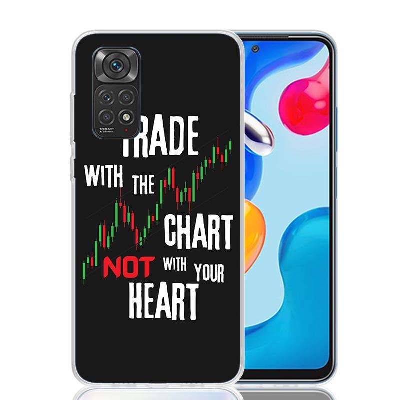 Trade Investment Forex Stock Market Phone Case For Xiaomi Redmi Note 15 14 13 12S 12 Pro Plus 11S 11E 11 11T 10S 10 Art Soft Pat