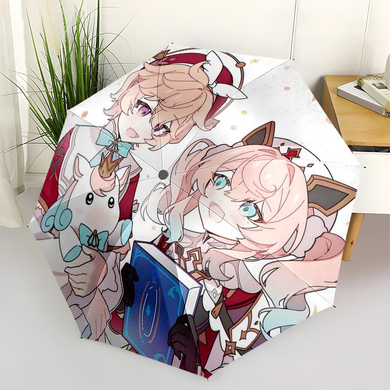 

1pc Outdoor Umbrella with Cute Anime Characters - Automatic Opening/Closing, Portable 3-Fold Design, 8-Rib Iron Frame - Perfect Gift for Fans, Tr