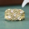 Classic Inlaid White CZ Women's Ring Vintage Gold Color Hand Carving Daily Wear Party Jewelry Anniversary Gift