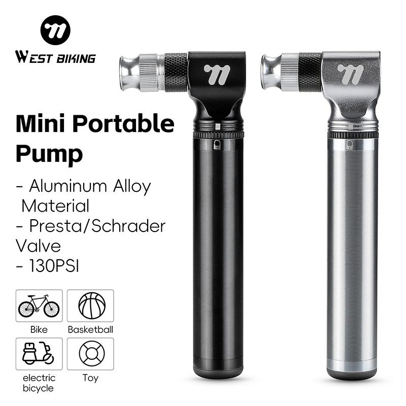 Mini Bicycle Pump 130PSI Portable Aluminum Alloy Bike Pump for Schrader/Presta Valve MTB Road Bike Accessories