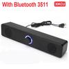 Bluetooth Computer Soundbar Speaker With Dual Speakers Powerful Bass Wired/Wireless Connection For PC Laptop Desktop