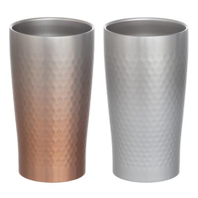 Maebata Luxe Pair of Thermo Gradient Bronze 52273 Tumblers, & Silver, 340ml,