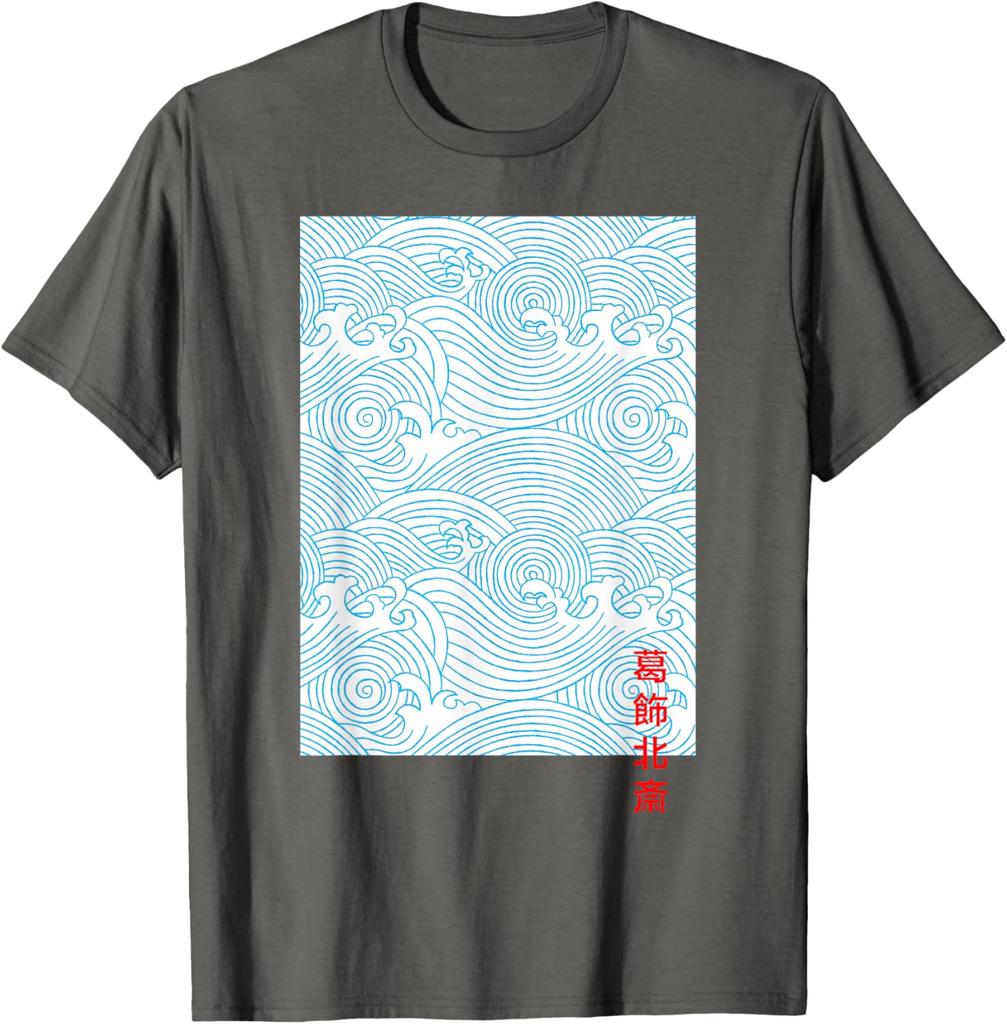 Japanese Seigaiha Wave Pattern Graphic Tee Men Casual Short Sleeve Breathable TShirt