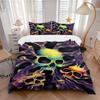 3pcs Bedding Set Skulls Abstract Includes 1 Comforter + 2 Pillowcases, Without Pillow Inserts, Soft Comfortable, Lightweight Breathable046