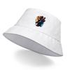 Klobouk Bucket s barevným potiskem medvěda, Cool zvířecí rybářský klobouk Jednobarevný Letní Unisex Plážový klobouk