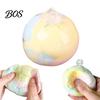 Soft Squeeze Toy Wax Cracking Ball Toy, Rainbow Gradient Stress Fidget Relief Crispy with Protective Cover, Party Favors Portable Reliever