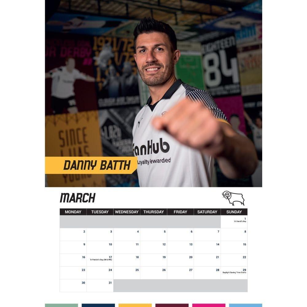 Derby County FC 2026 A3 Wall Calendar