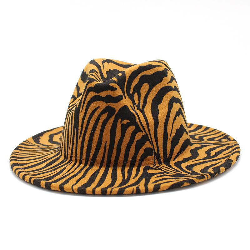 Men'S And Women'S Couple Hats, Big-Brimmed Woolen Top Hats, Flat-Brimmed Jazz Hats.