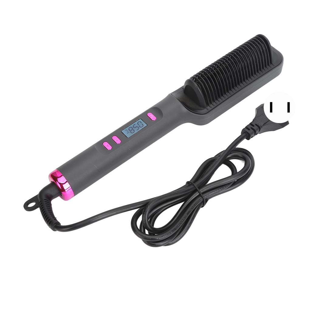 Hair Straightener Brush 3D Teeth Multi Temp Modes PTC Uniform Heating Negative Ion Auto Off Straightening Comb