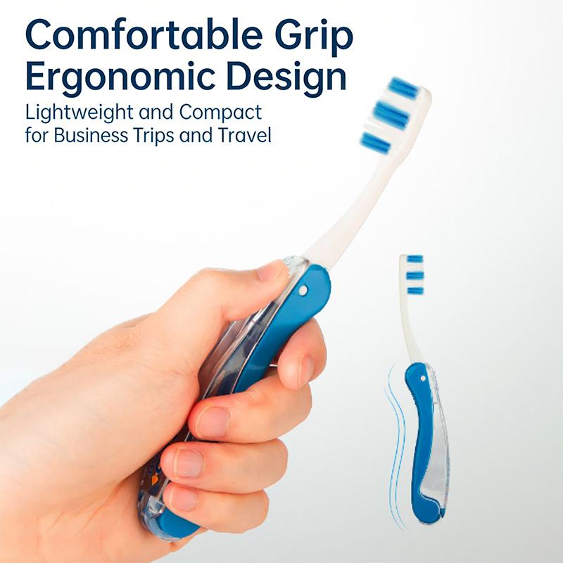 2Pcs Folding Toothbrush Set for Travel Camping Hiking Portable Compact Size Outdoor Essential