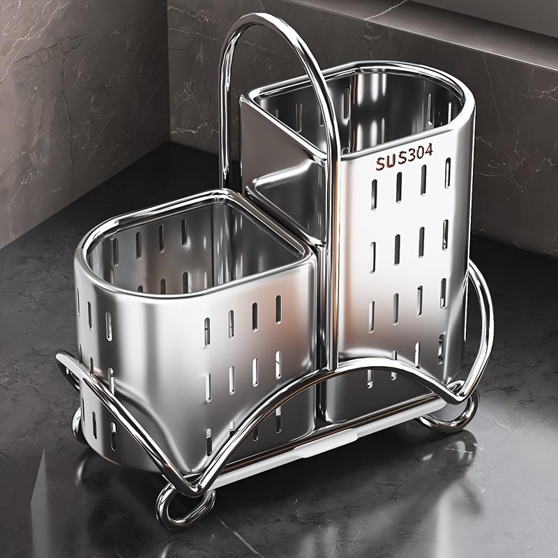 Stainless Steel Kitchen Utensil Rack, Multifunctional Kitchen Cutlery Holder Space-Saving, Suitable for Storing Knives, Forks, Spoons, Spatulas, Etc. 1pc